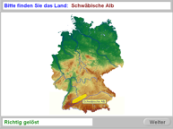 Aufgabenbild Therapiemodul Geografie: Karte Deutschland Berge